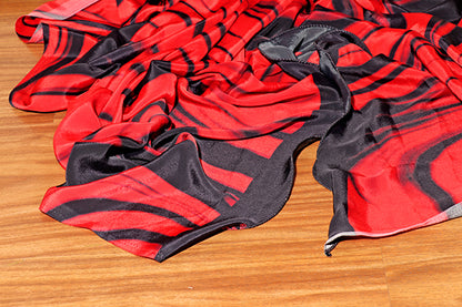 Crimson Currents – Abstract Saree (New 334-R-328)