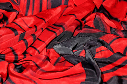 Crimson Currents – Abstract Saree (New 334-R-328)
