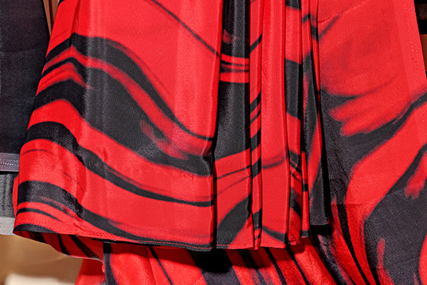 Crimson Currents – Abstract Saree (New 334-R-328)