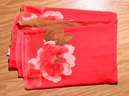 Coral Bloom – Georgette Elegance Saree (New 341-R-335)