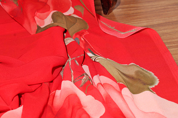 Coral Bloom – Georgette Elegance Saree (New 341-R-335)