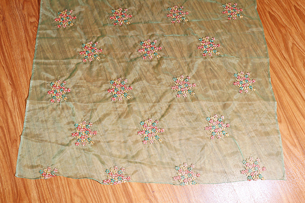 Mint Blossom – Embroidered Organza Saree (New 342-R-336)