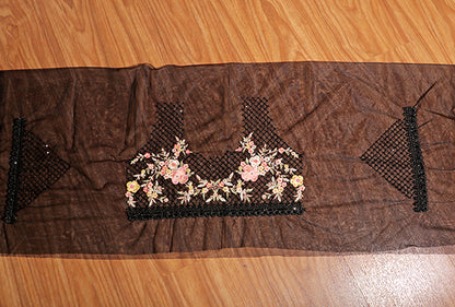 Noir Bloom – Embroidered Black Net Saree (New 343-R-337)