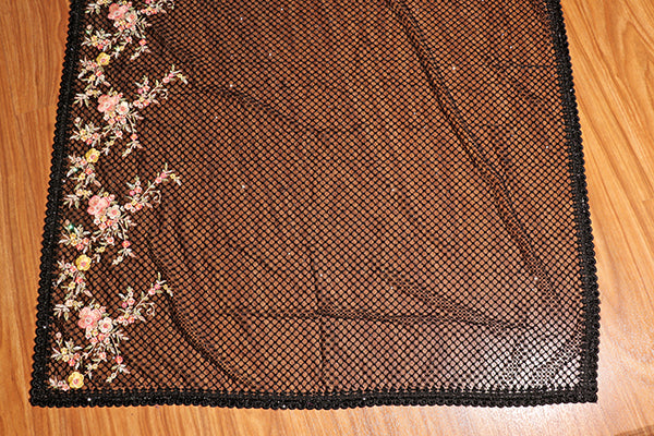 Noir Bloom – Embroidered Black Net Saree (New 343-R-337)