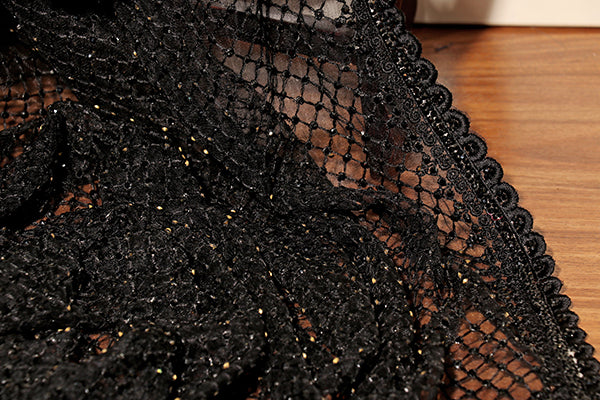 Noir Bloom – Embroidered Black Net Saree (New 343-R-337)