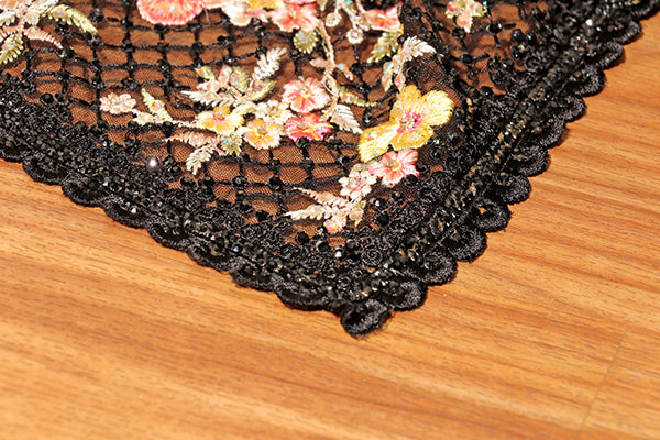 Noir Bloom – Embroidered Black Net Saree (New 343-R-337)