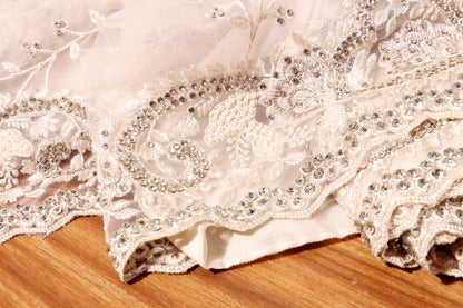 Silver Frost – Crystal Embroidered Net Saree 019