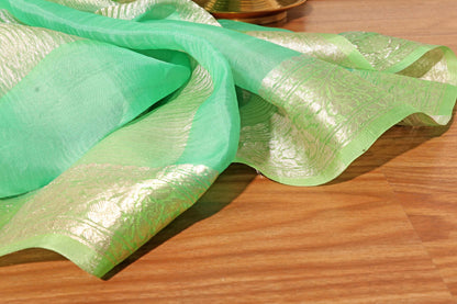 Aqua Radiance – Shaded Tissue Organza Saree 020