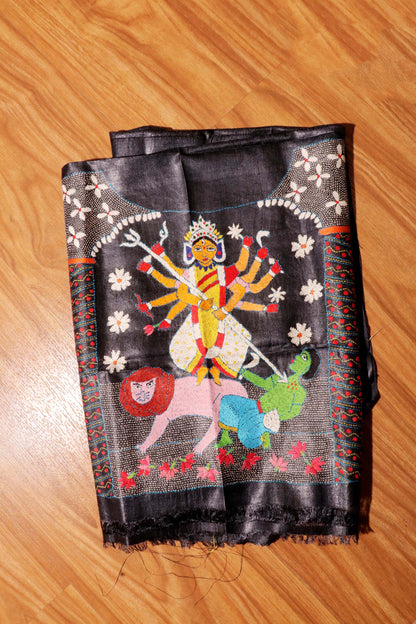 Divine Grace – Kantha Embroidered Pure Tussar Silk Saree 026