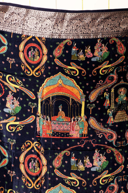 Royal Legacy – Mughal Darbar Tussar Silk Saree 029