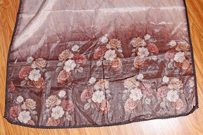 Twilight Bloom – Ombre Organza Saree 504
