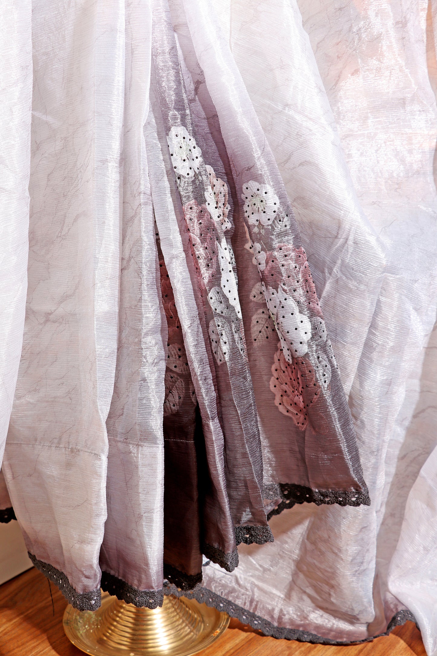 Twilight Bloom – Ombre Organza Saree 504