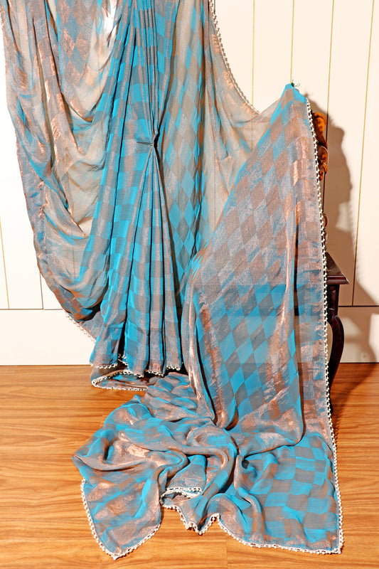 Aqua Gleam Saree 508
