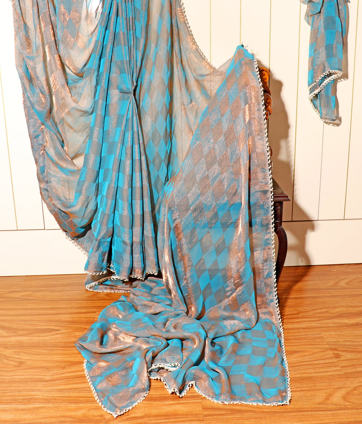 Aqua Gleam Saree 508