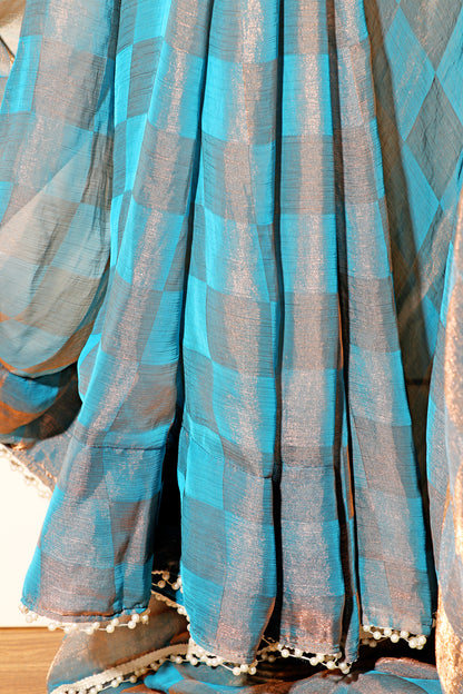 Aqua Gleam Saree 508