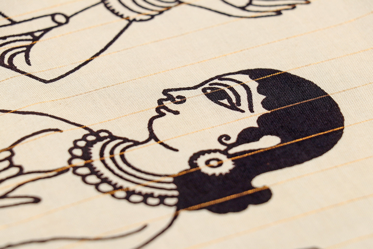 Monochrome Madhubani  Pen Kalamkari Saree 517