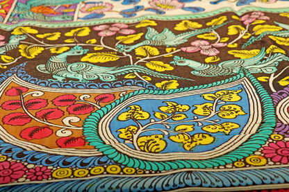 Vrindavan Vriksha  Pen Kalamkari Saree 518