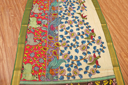 Vrindavan Vriksha  Pen Kalamkari Saree 518