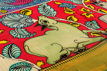 Vrindavan Vriksha  Pen Kalamkari Saree 518