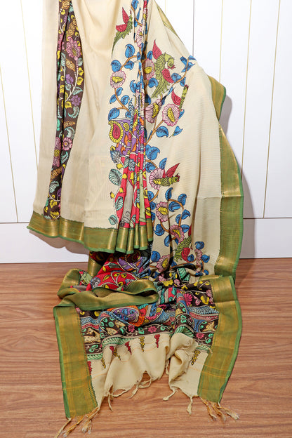 Vrindavan Vriksha  Pen Kalamkari Saree 518