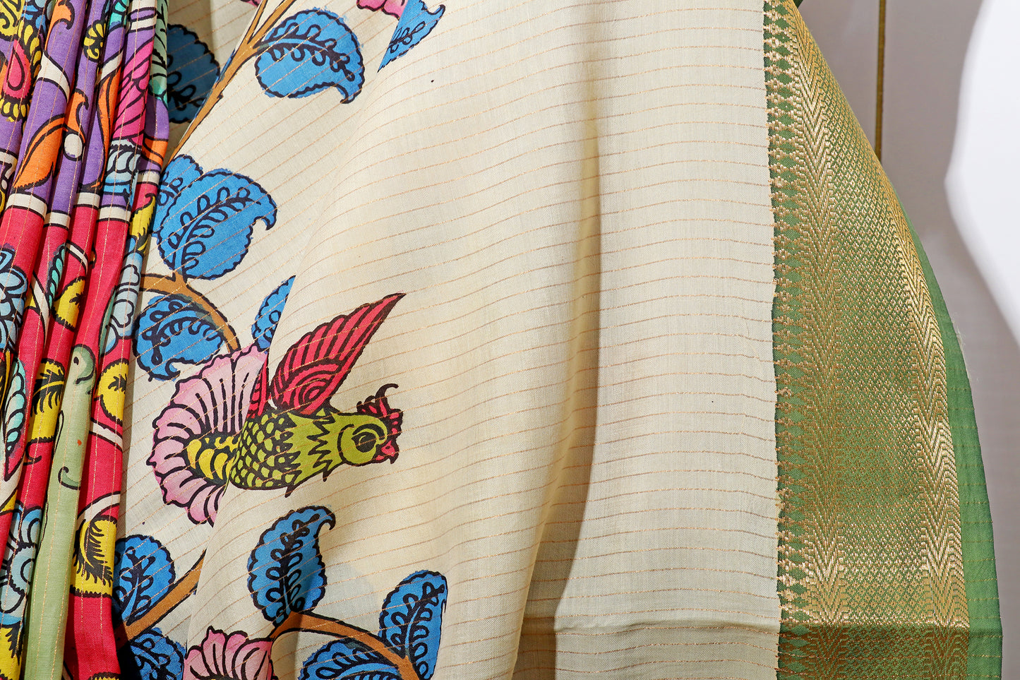 Vrindavan Vriksha  Pen Kalamkari Saree 518