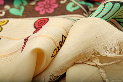 Vrindavan Vriksha  Pen Kalamkari Saree 518