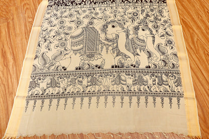 Shwet Kalakaari  Pen Kalamkari Saree 519