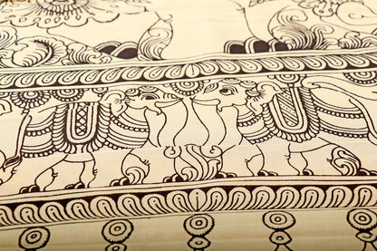 Shwet Kalakaari  Pen Kalamkari Saree 519