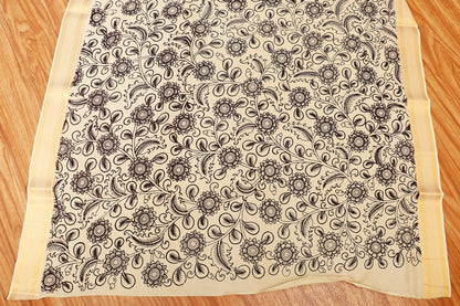 Shwet Kalakaari  Pen Kalamkari Saree 519