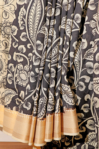 Shwet Kalakaari  Pen Kalamkari Saree 519