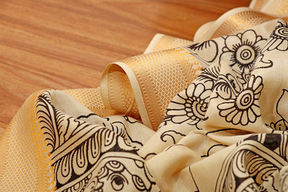 Shwet Kalakaari  Pen Kalamkari Saree 519