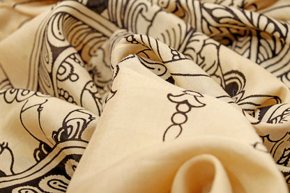Shwet Kalakaari  Pen Kalamkari Saree 519