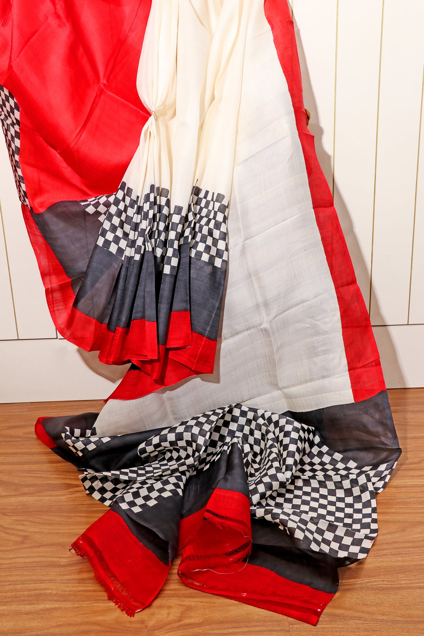 Checkmate Rouge  Pure Silk Saree 521