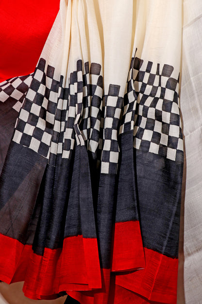 Checkmate Rouge  Pure Silk Saree 521