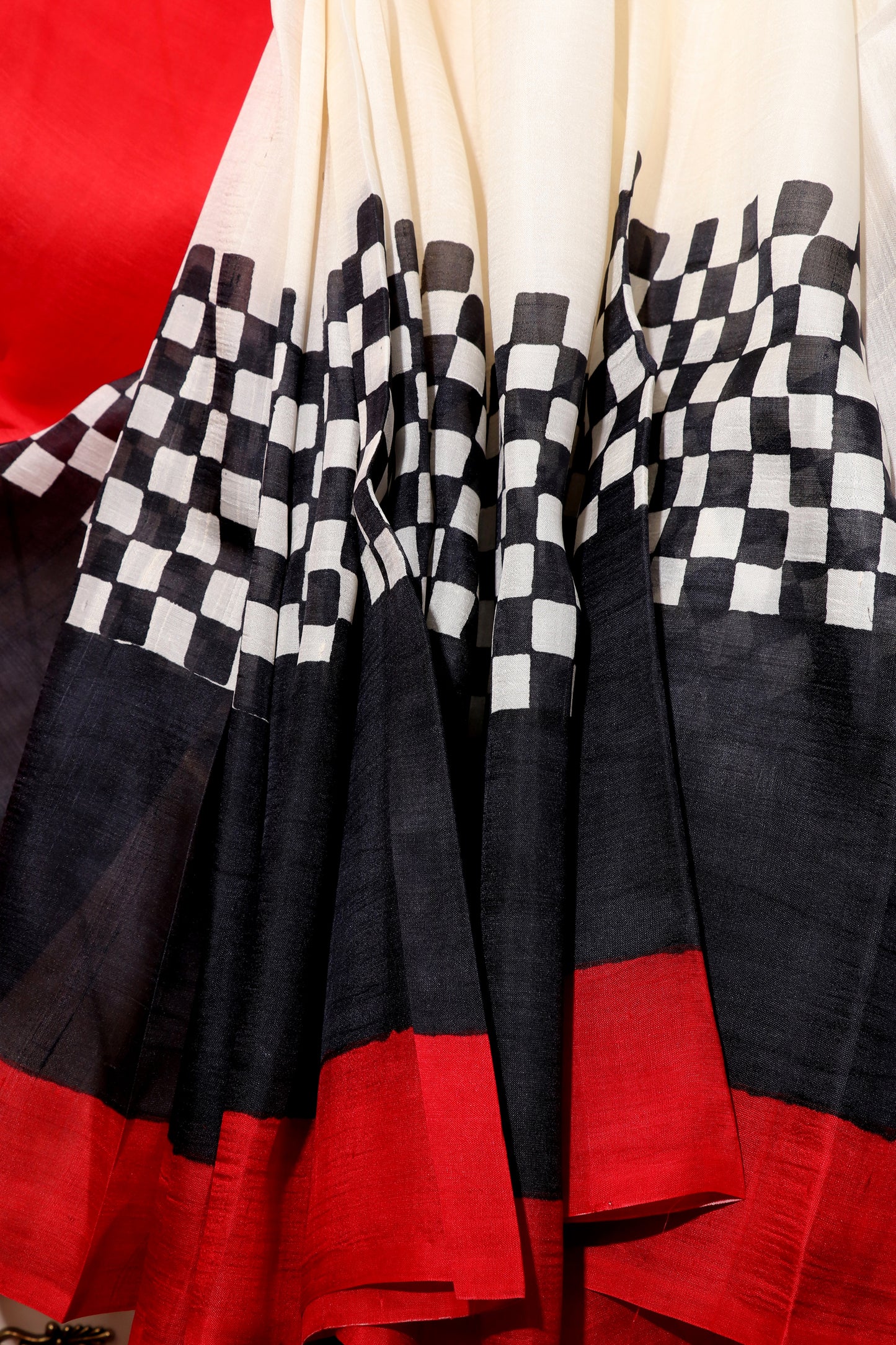 Checkmate Rouge  Pure Silk Saree 521