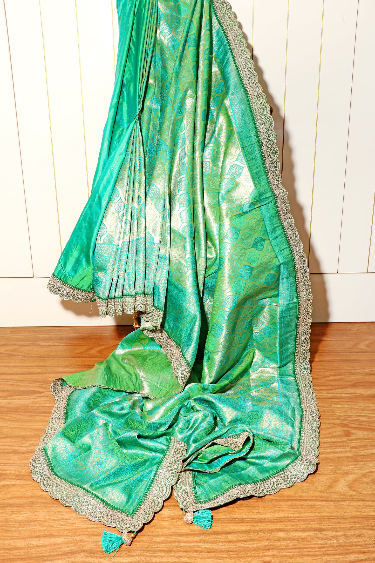 Emerald Cascade Saree 533