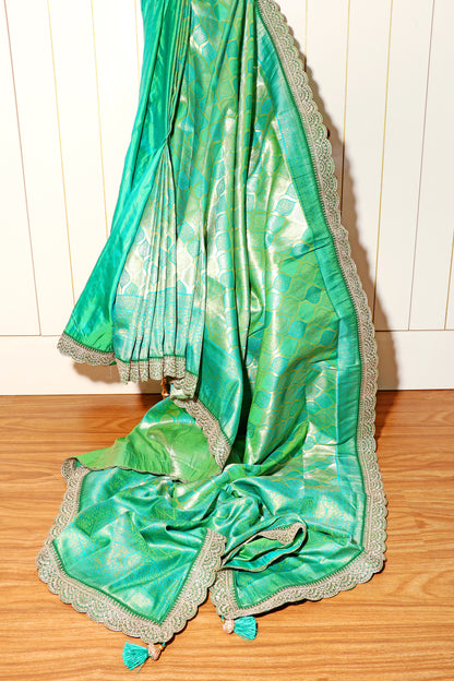 Emerald Cascade Saree 533