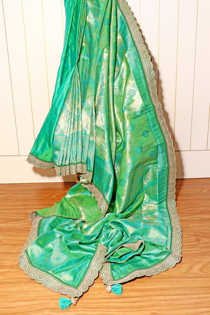 Emerald Cascade Saree 533