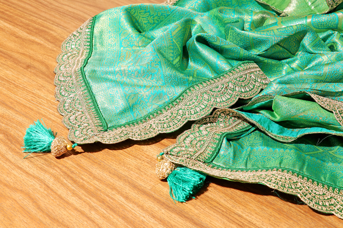 Emerald Cascade Saree 533
