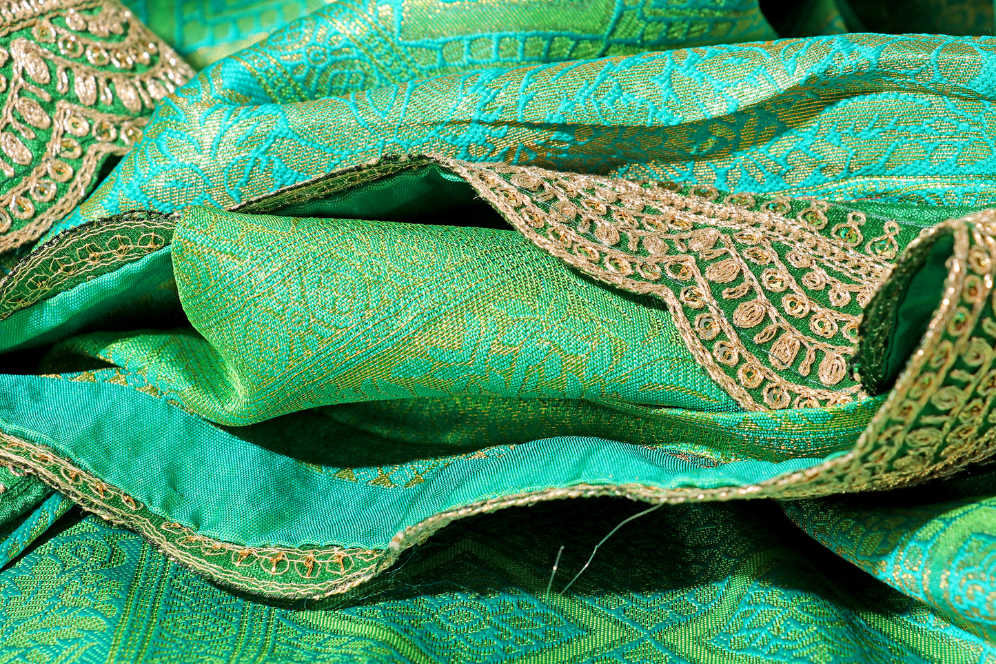 Emerald Cascade Saree 533