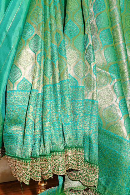 Emerald Cascade Saree 533