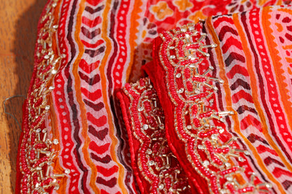 Desert Flame Ajrak Print  Pre-draped Saree  with Blouse 536