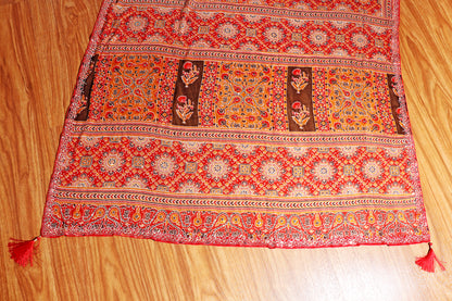 Desert Flame Ajrak Print  Pre-draped Saree  with Blouse 536