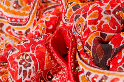 Desert Flame Ajrak Print  Pre-draped Saree  with Blouse 536