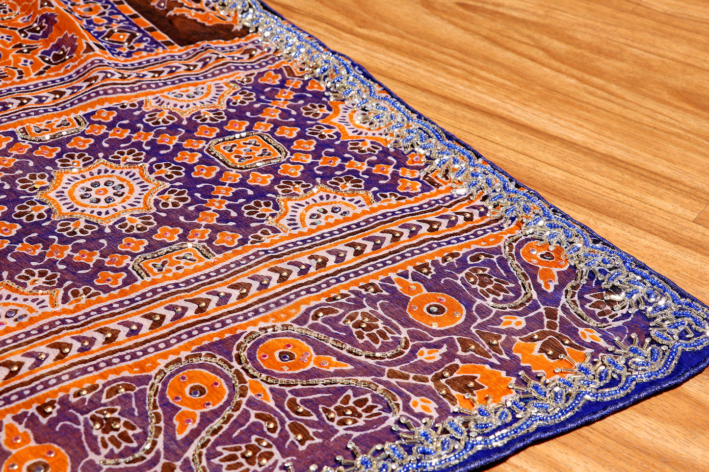 Midnight Marwar Ajrak Print Saree 537