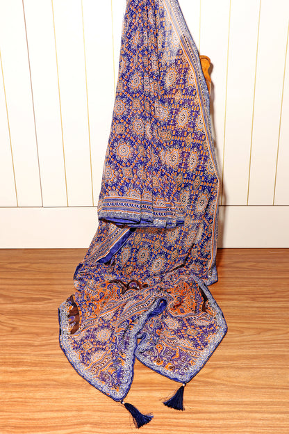 Midnight Marwar Ajrak Print Saree 537
