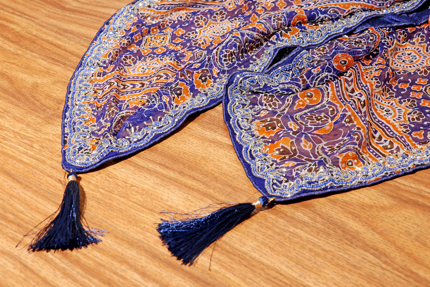 Midnight Marwar Ajrak Print Saree 537
