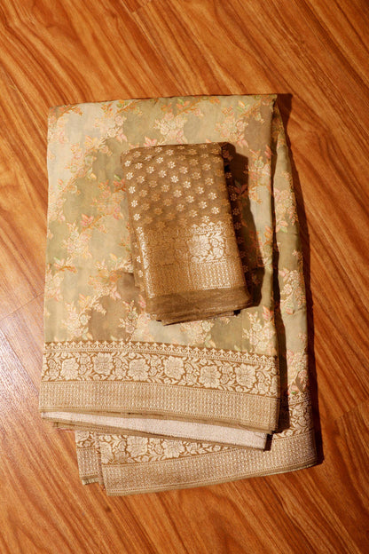 Golden Mirage – 4D Dyed Banarasi Silk Saree 043