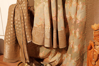 Golden Mirage – 4D Dyed Banarasi Silk Saree 043