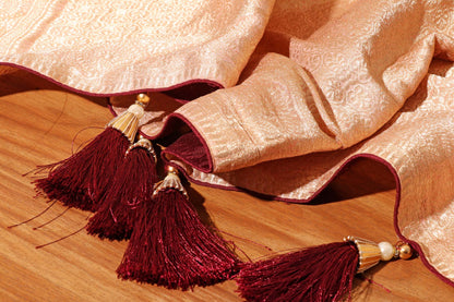 Rose Gold Royale – Dual Weave Banarasi Silk Saree 044